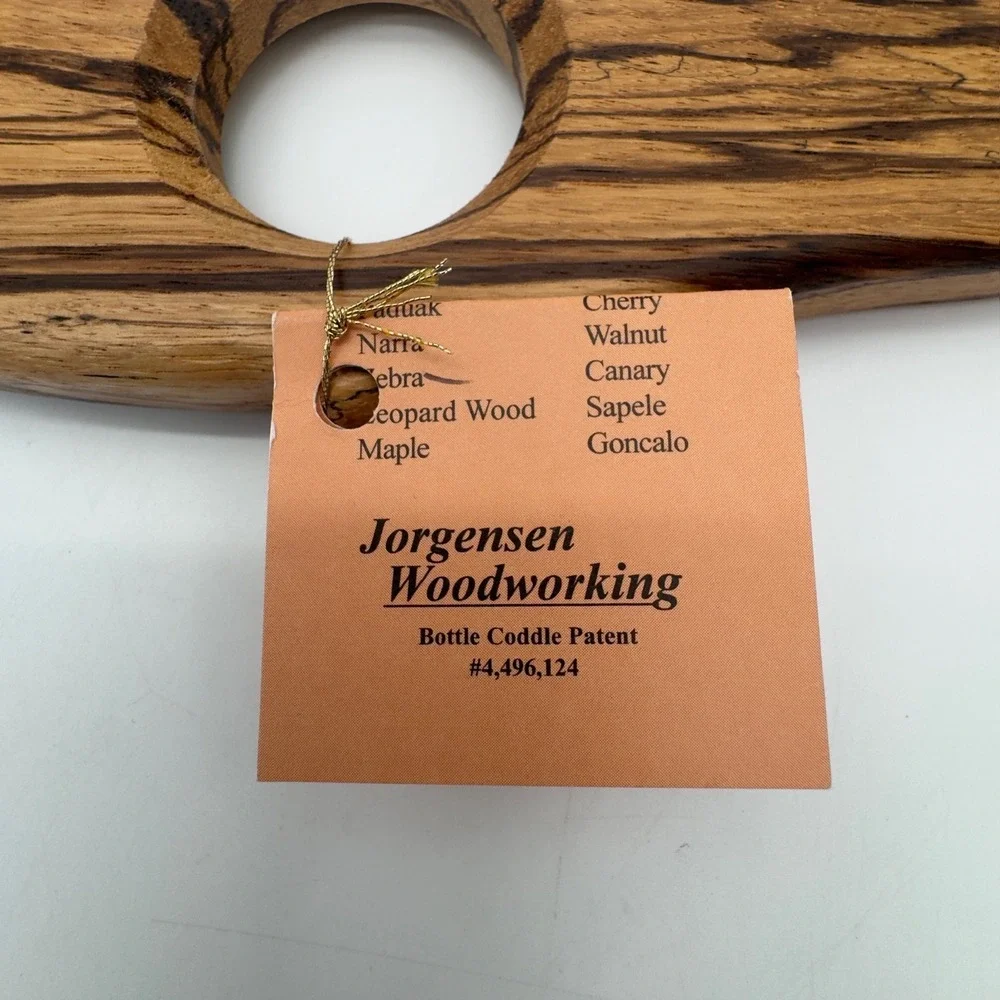 Jorgensen Magic Salmon Zebrawood Floating Wine Bottle Holder Fish New w/ Tags